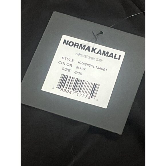 Norma Kamali V Neck Rectangle Velvet Gown in Black Small New Womens Long Dress - Picture 7 of 16